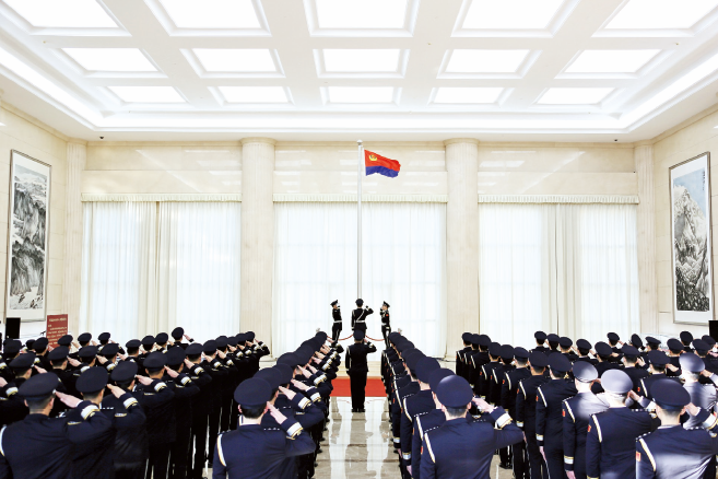 2025年1月10日，國家安全機關黨員干警舉行政治儀式。