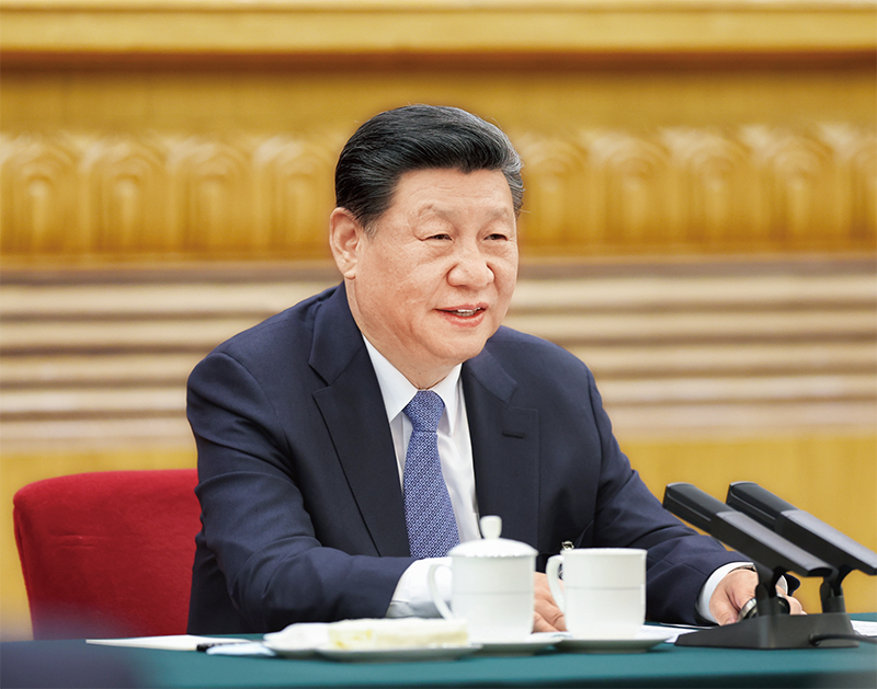 2024年3月5日，中共中央總書記、國家主席、中央軍委主席習近平參加他所在的十四屆全國人大二次會議江蘇代表團審議。 新華社記者 鞠鵬/攝